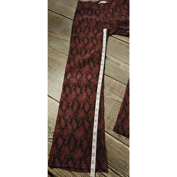 VTG Y2K Pants Womens Small 40 Red Black Python Print Mid Rise Boot Cut Stretch - Picture 13 of 13